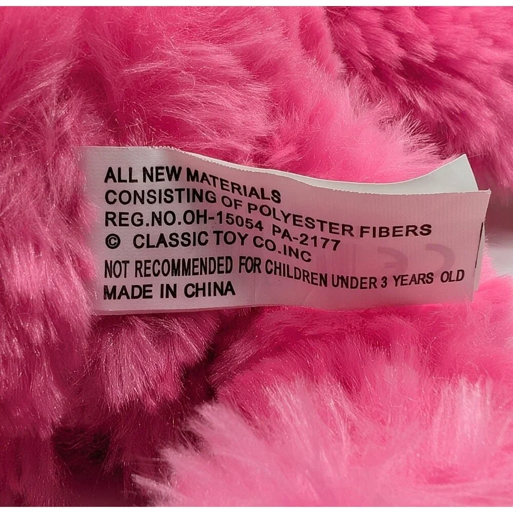 Classic Toy Co. Plush Pink Gorilla Ape Stuffed Animal 10